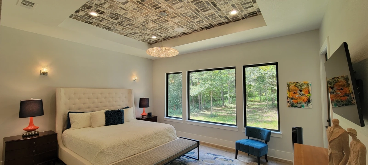 Brick Ceiling Master Bedroom